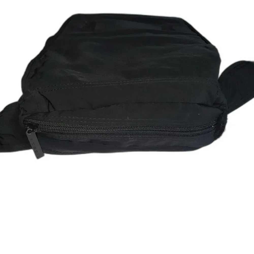 Vintage FOSSIL Nylon Crossbody Travel Bag Purse Tote Black with Adjustable Strap